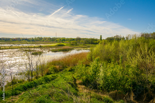 View at nature park Genbrugse Meersen near Ghent in Belgium.