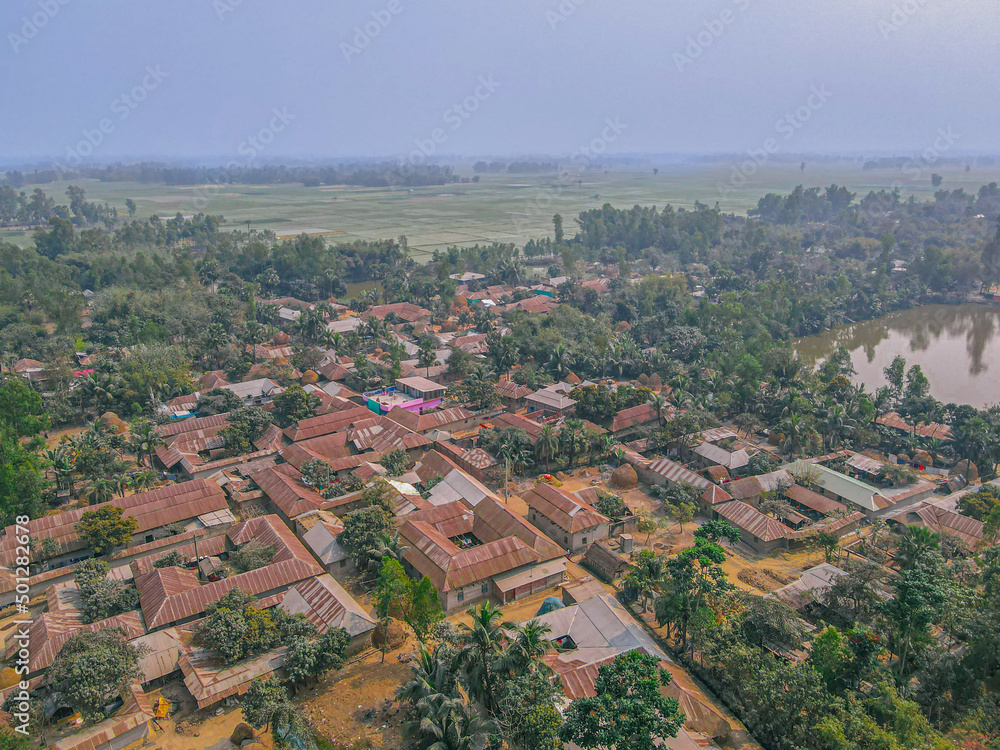 Mud House & village in Bangladesh, Aerial best photo in bangladesh - traditional home in bangladesh