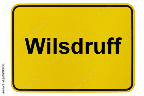 Illustration eines Ortsschildes der Stadt Wilsdruff photo