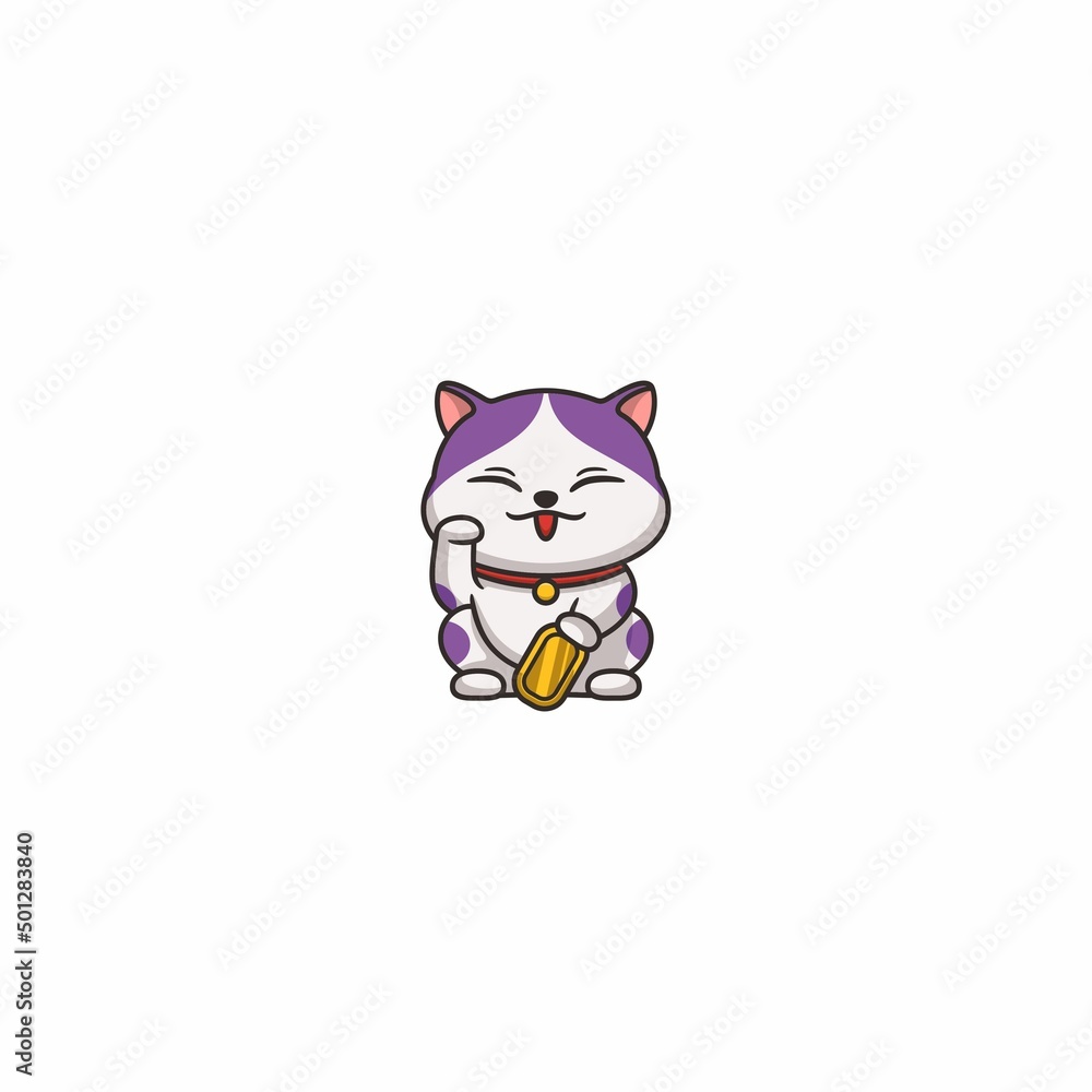 Cat Lucky Symbol Mascot Logo Design