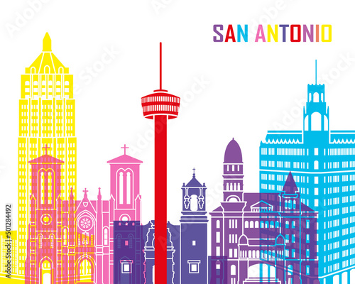 San antonio skyline poster-watercolor