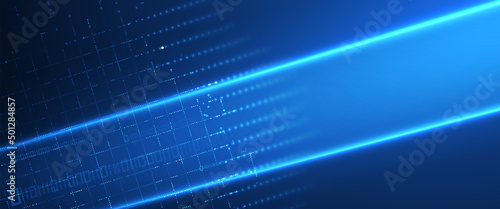 Quantum processing. Deep learning artificial intelligence. Future new technology  for business or science presentation