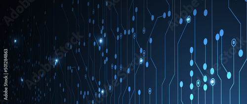 Quantum processing. Deep learning artificial intelligence. Future new technology  for business or science presentation