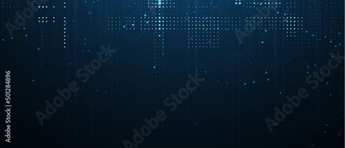 Quantum processing. Deep learning artificial intelligence. Future new technology  for business or science presentation