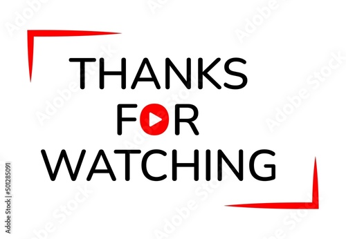 modern creative thanks for watching lettering vector isolated on white background
