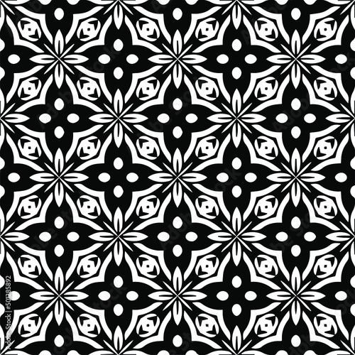  Vector monochrome pattern, Abstract texture for fabric print, card, table cloth, furniture, banner, cover, invitation, decoration, wrapping.seamless repeating pattern.Black and white color.