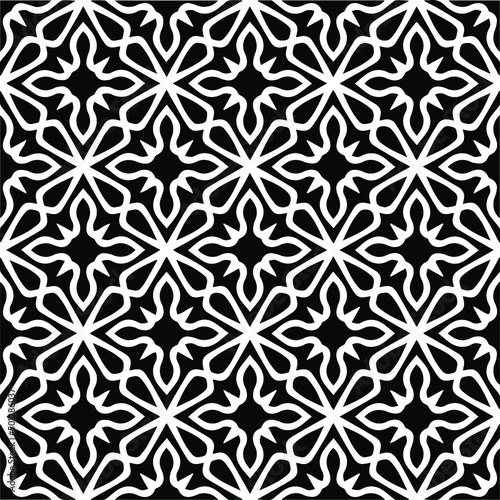  Vector monochrome pattern, Abstract texture for fabric print, card, table cloth, furniture, banner, cover, invitation, decoration, wrapping.seamless repeating pattern.Black and white color.