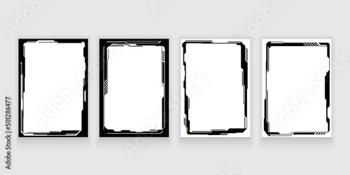 Vector abstract tech sci fi frame template design element.