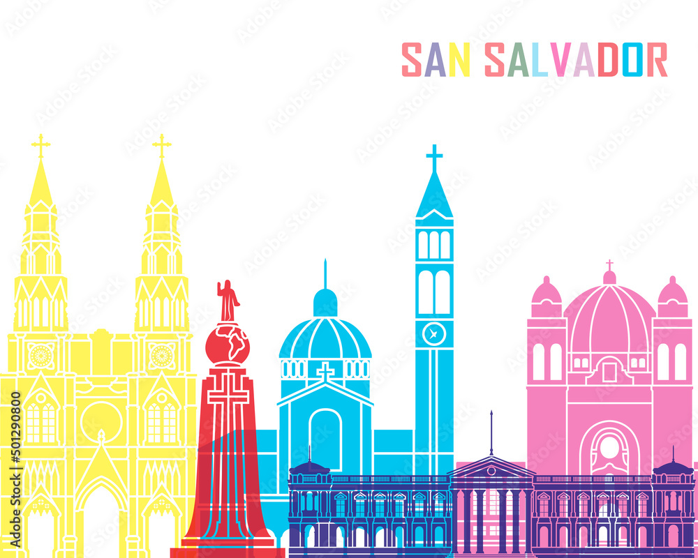 Fototapeta premium San salvador skyline poster 