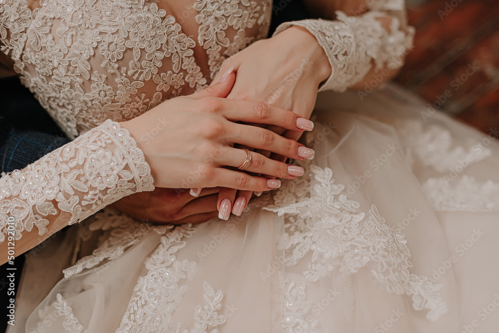 Wedding dress, wedding rings, bride accessories Wedding dress, wedding rings, bride accessories