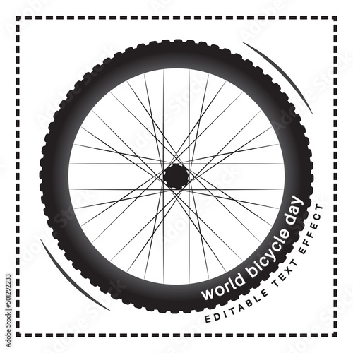 Editable Text Effect with Bicycle Tire Design Theme