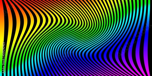 Abstract background with rainbow colored striped zebra  futuristic waves art