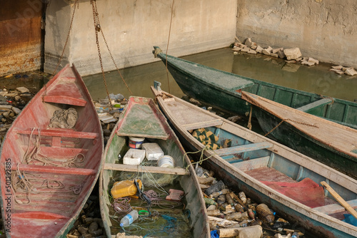 Basra, Iraq - April 15, 2022: landscape photo of the tour in river in basra city photo