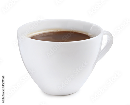 Papier peint Fresh aromatic coffee in cup isolated on white
