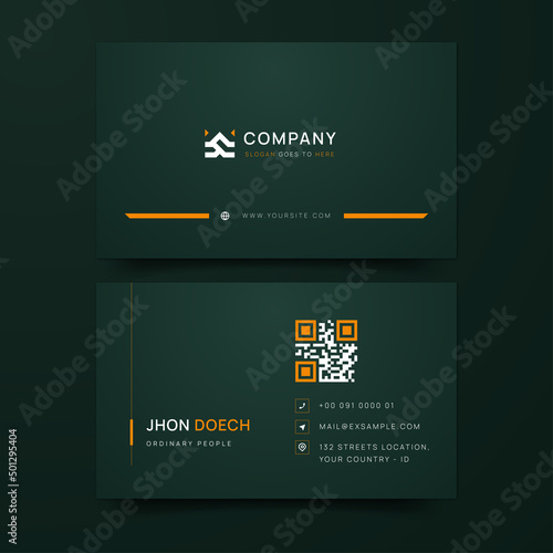 modern and trendy green business card template