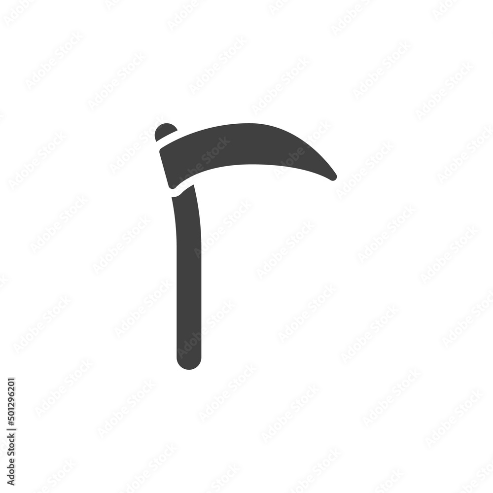 Garden scythe vector icon Garden scythe vector icon
