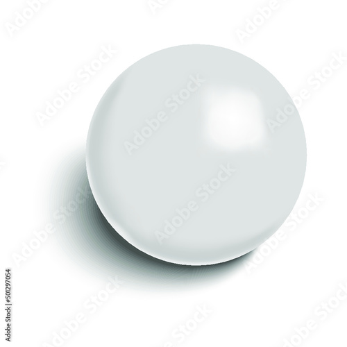 White ball isolated on a white background. 3d rendering