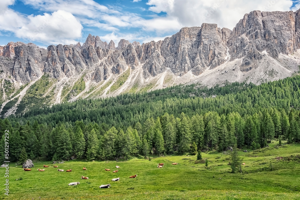 Dolomites landscape, a UNESCO world heritage in South-Tyrol, Italy