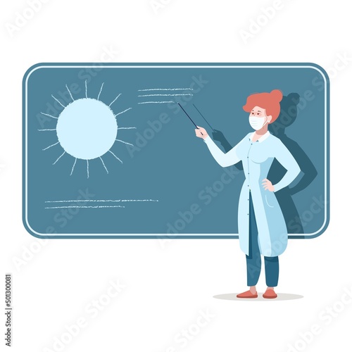 girl doctor shows germs instructions