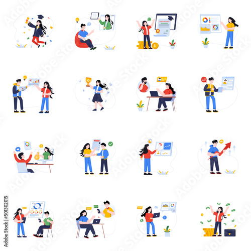 Business and Education Flat Illustrations 