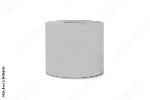 Sanitary, Large parts of one clean roll of toilet paper lie on a white background, the napkin is a light paper or light crepe paper.Toilet paper roll mockup isolated.3d rendering.