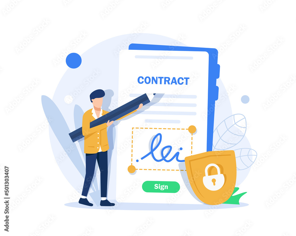Signing electronic business contract document with digital signature,Digital signature or e-signature concept Signing electronic business contract document with digital signature,Digital signature or e-signature concept