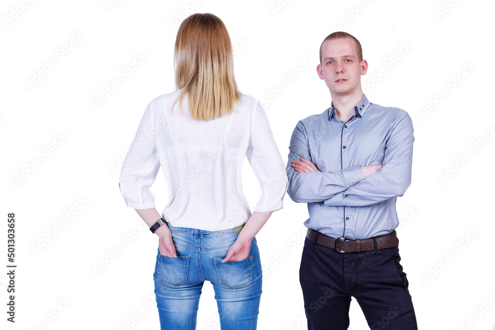Concept: the relationship between a man and a woman working in the same company Concept: the relationship between a man and a woman working in the same company