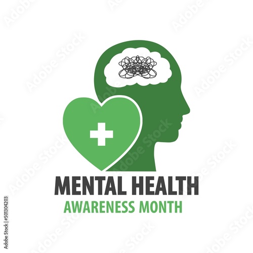 Mental Health Awareness Month. Psychotherapy. Psychology illustration