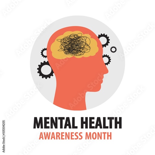 Mental Health Awareness Month. Psychotherapy. Psychology illustration
