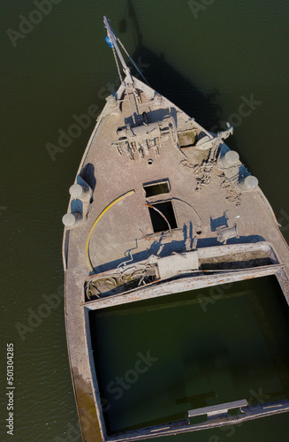 Ship sunk in the second world war. Gualtieri, Italy photo