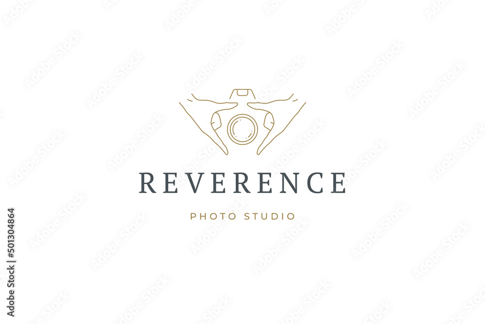 Minimalist professional photographer business card abstract decorative design line logo vector Minimalist professional photographer business card abstract decorative design line logo vector