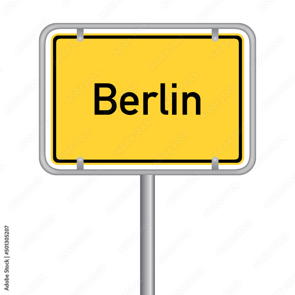 Ortsschild - Landeshauptstadt Berlin Ortseingangsschild. Ortsschild - Landeshauptstadt Berlin Ortseingangsschild.