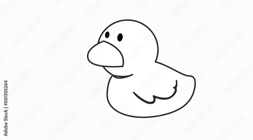 Duck Vector Illustration. Linear vector editable illustration of a child duck Duck Vector Illustration. Linear vector editable illustration of a child duck