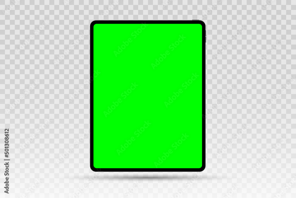 Vector chroma key green screen frame. Tablet mockup isolated on white background. Stock vector illustration Vector chroma key green screen frame. Tablet mockup isolated on white background. Stock vector illustration