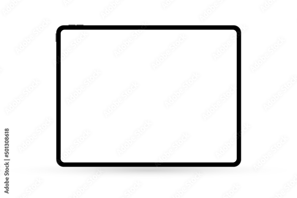 Vector tablet mockup with white screen isolated on white background Vector tablet mockup with white screen isolated on white background