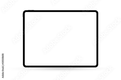Vector tablet mockup with white screen isolated on white background
