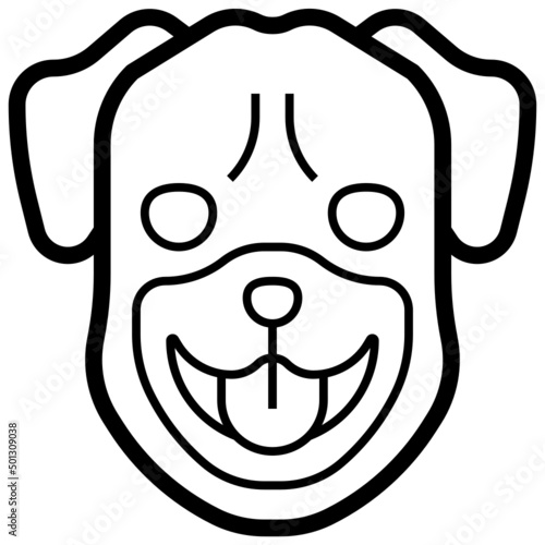 Pug line icon,linear,outline,graphic,illustration