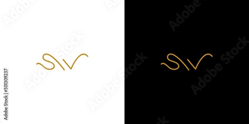 modern and unique handwritten letter SW initials logo design