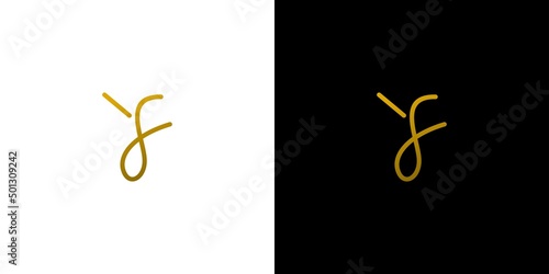 modern and unique handwritten letter YS initials logo design