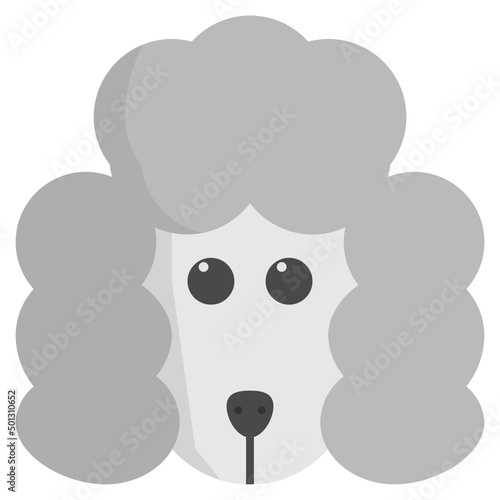 French Poodle flat icon,linear,outline,graphic,illustration