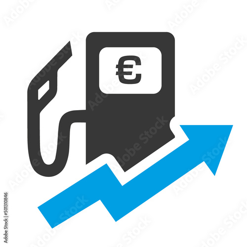 icon Benzinpreis Erhöhung - Zapfsäule mit Graph