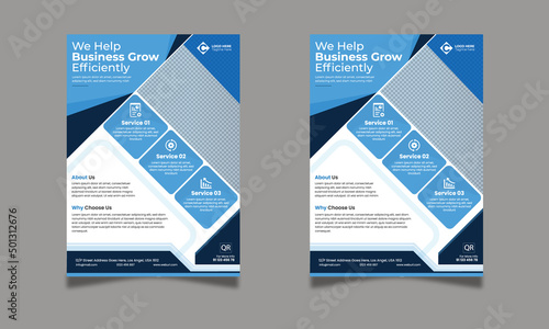 Grow your Business vertical flyer template design premium vector