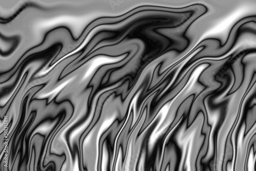 Slika na platnu Illustration of gradient silver gray flowing 3D liquid texture for abstract back