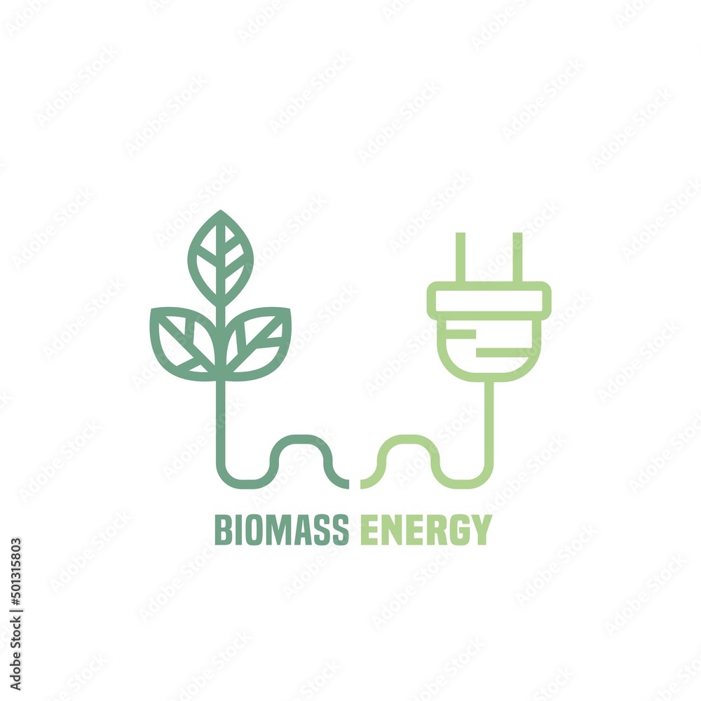 Biomass energy icon, sign. Editable vector illustration