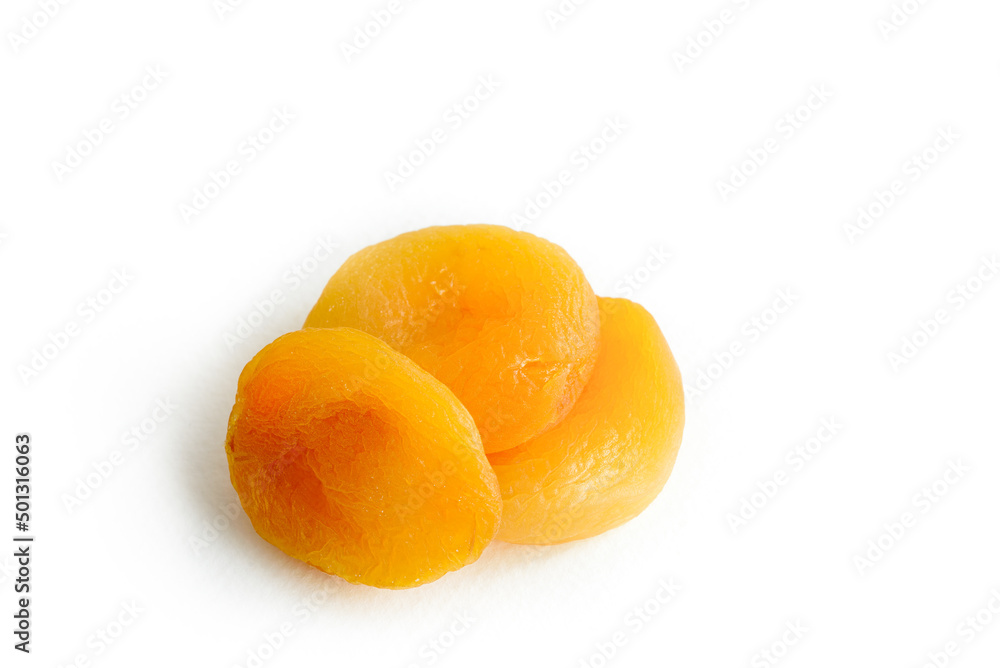Dried dried apricots isolated on a white background Dried dried apricots isolated on a white background