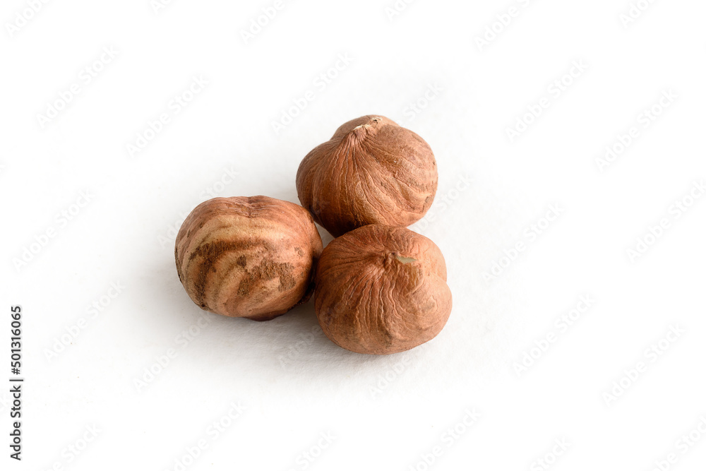 Hazelnuts isolated on white background Hazelnuts isolated on white background