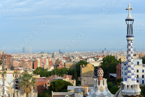 Barcelona (Spain). View of the city of Barcelona from Park Güell