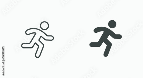 man pedestrian fast, rush, run, walk icon vector symbol isolated set