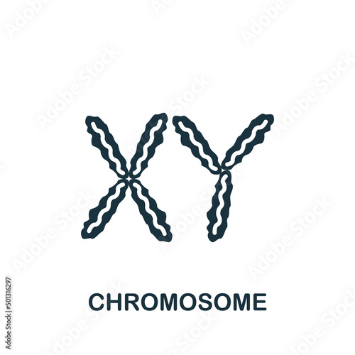 Chromosome icon. Monochrome simple Bioengineering icon for templates, web design and infographics