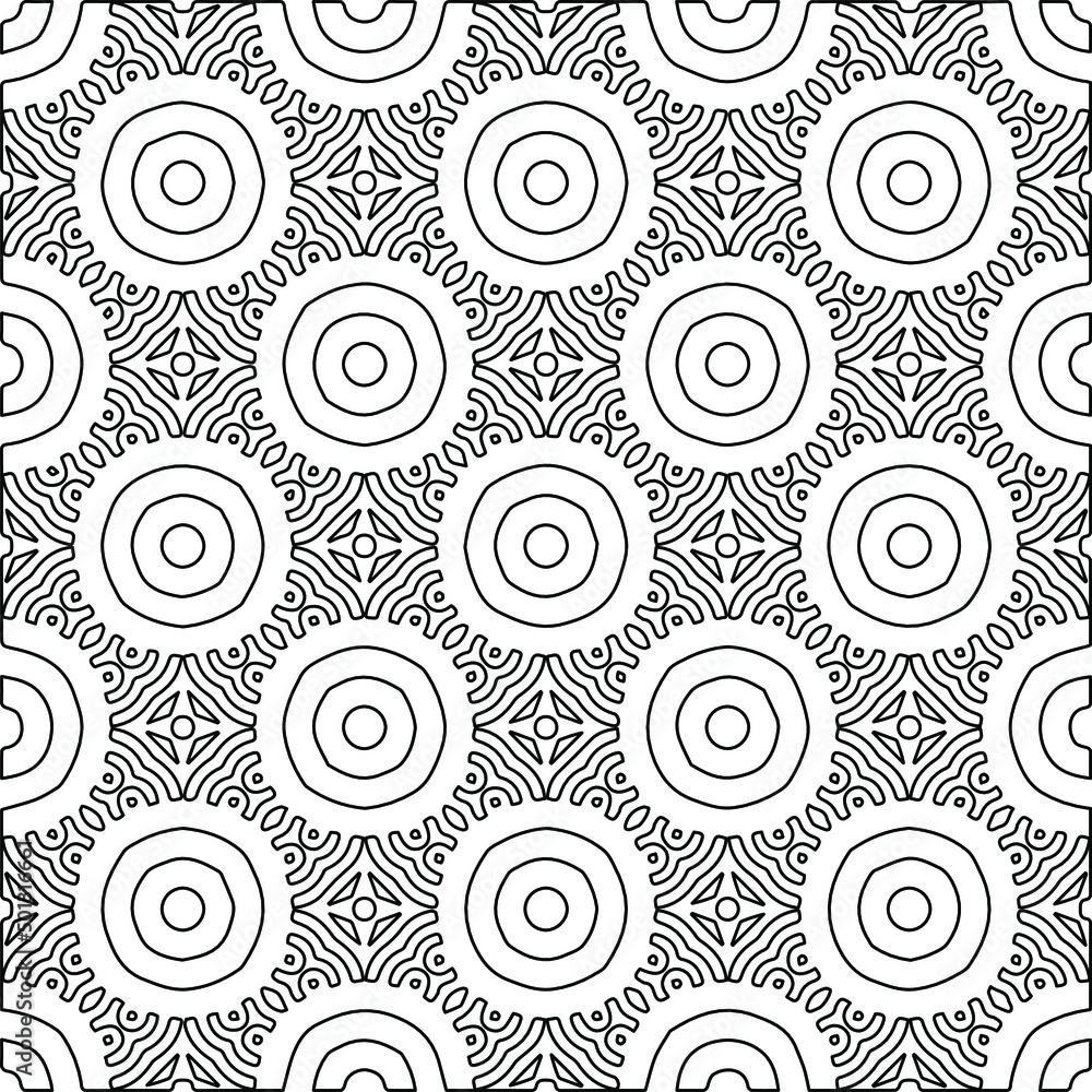 
Vector monochrome pattern, Abstract texture for fabric print, card, table cloth, furniture, banner, cover, invitation, decoration, wrapping.Repeating geometric tiles with stripe elements.Black and 
w